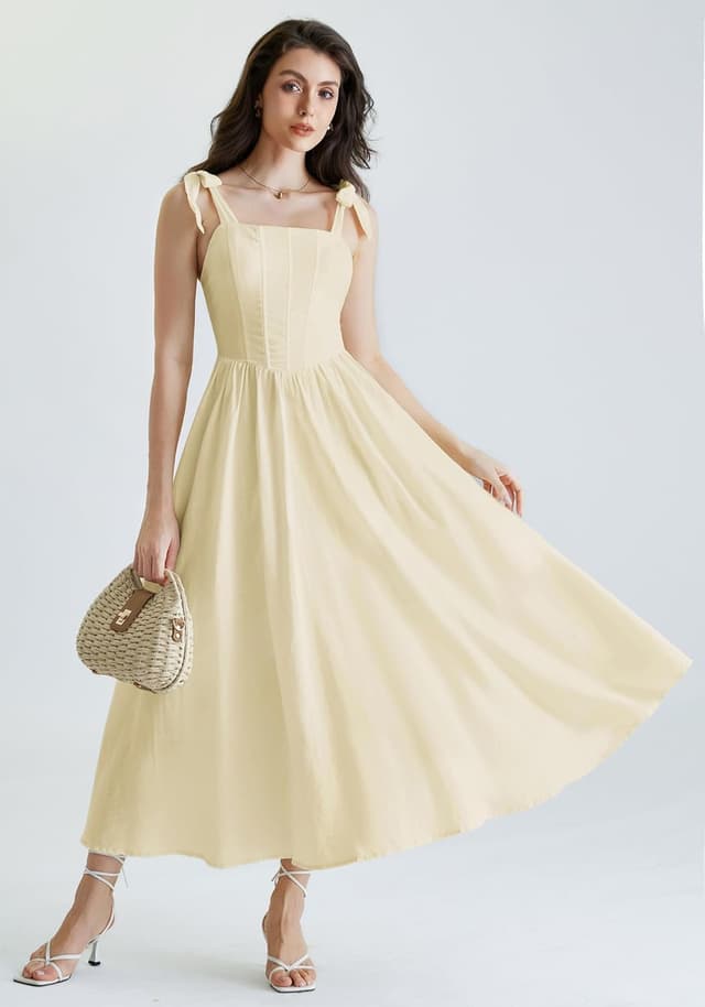 Detalle 2 de SCARLET DARKNESS Robe d’été décontractée sans manches à bretelles spaghetti et poches