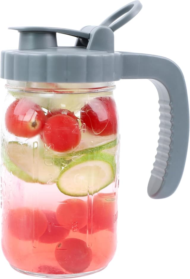 Imagen de Mason Jar Pitcher 64 oz Glass Pitcher with Handle 🥤 en OfertitasTOP