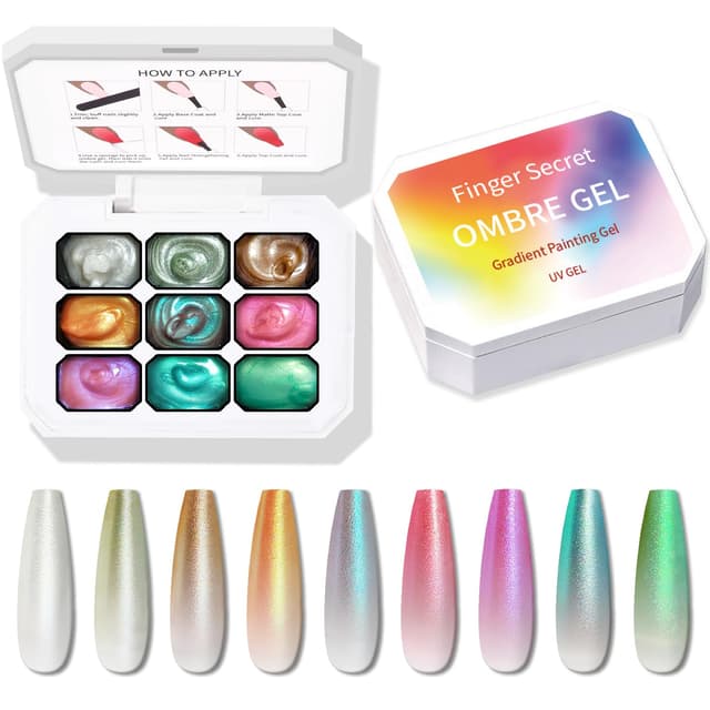 Thumbnail 6 de Sponge Pat Paint Nail Gel (9-Color) for Ombre, Blending & Aurora Mermaid Chrome/Silk Satin Effects
