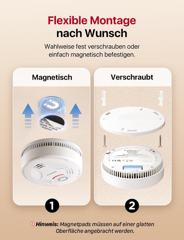 Thumbnail 4 de X-Sense SD11-MR WLAN-Rauchmelder mit Magnethalterung