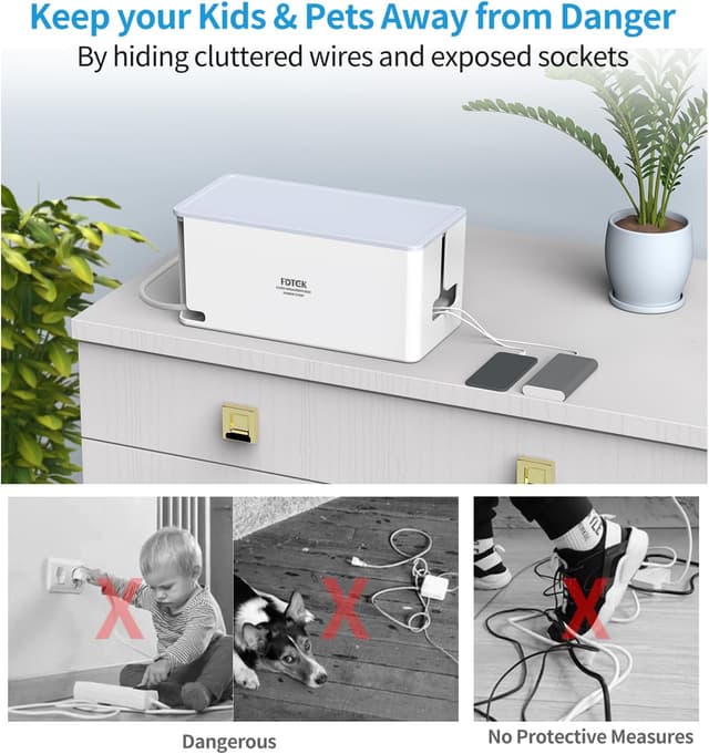 Detalle de FDTEK Extension Lead 5‑Way with 4 USB