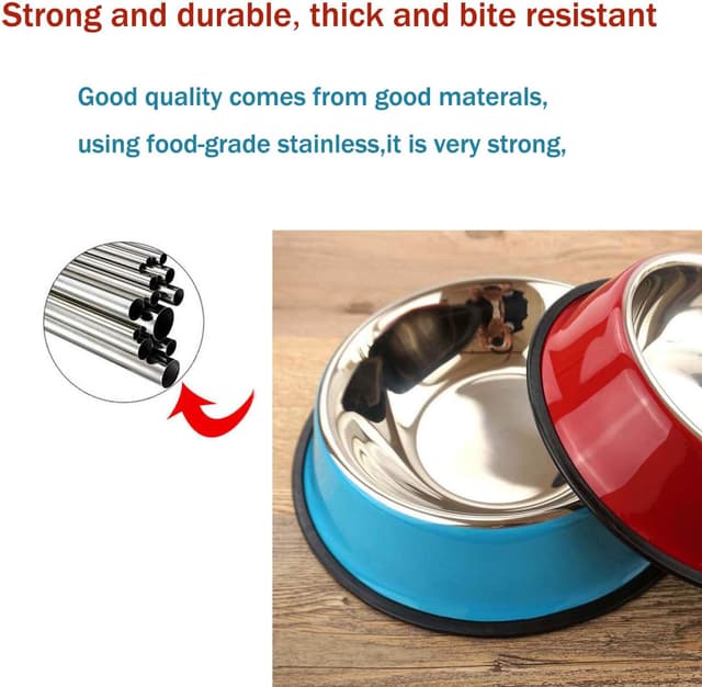 Detalle 2 de SUOXU 2 pack non-slip pet bowls