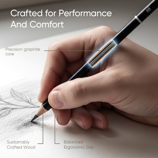 Thumbnail 6 de String & Space Artist’s Drawing Set (32pc) – Graphite, Charcoal, Soft Pastels & Earth Tones in a Metal Tin