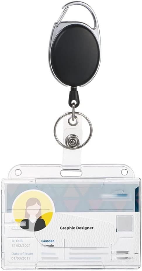 Thumbnail 6 de Vicloon Porte Badge rétractable – lot de 3 porte-cartes transparent + porte-clés