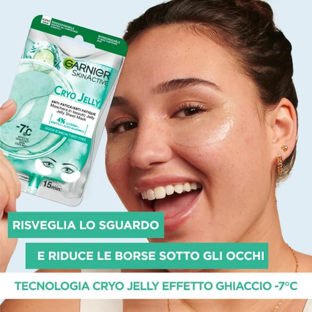 Detalle de Masque yeux en tissu HYALURONIC CRYOJELLY anti-fatigue (5 gr)