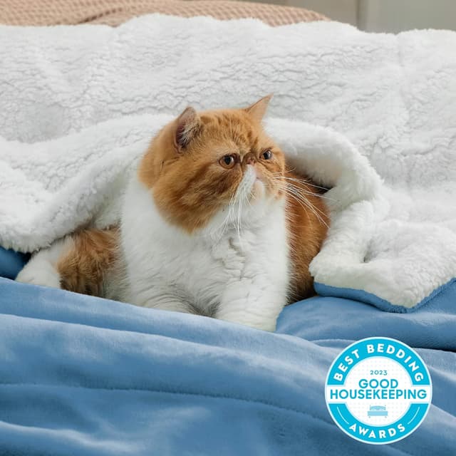 Detalle de Bedsure Sherpa throw blanket 150x200cm