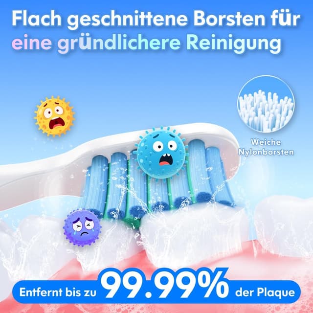 Detalle de DADA-TECH Kinder Zahnbürste Elektrisch ab 3–6–10–12 Jahre (Astronaut Blau) mit Timer, 3 Modi & Sticker-Set