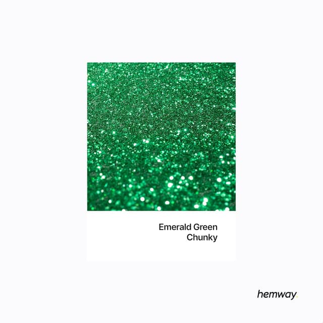 Detalle de Hemway Resin Glitter Emerald Green Chunky (100g) for Epoxy & Polyurethane Resin Crafts
