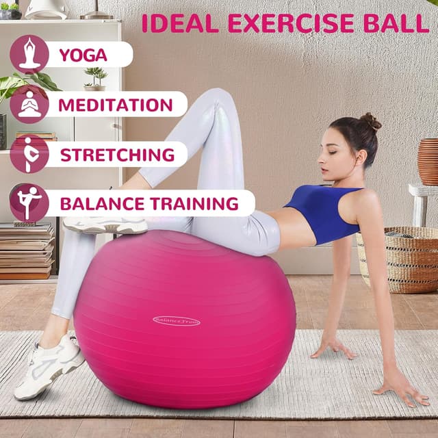 Detalle de Fitvids Anti-Burst Exercise Ball for Fitness, Yoga, Pilates (with Quick Pump)