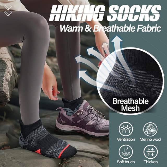 Thumbnail 6 de ANTSANG No Show Merino Wool Ankle Socks (6-Pack) for Hiking, Running & Everyday Wear