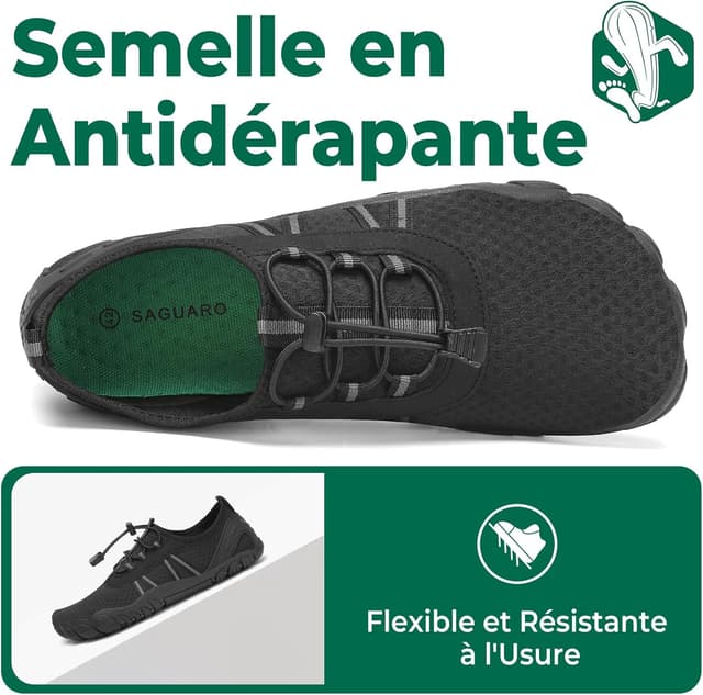 Detalle de SAGUARO Chaussures aquatiques barefoot à séchage rapide, semelle antidérapante et drainage GR.36 à 48