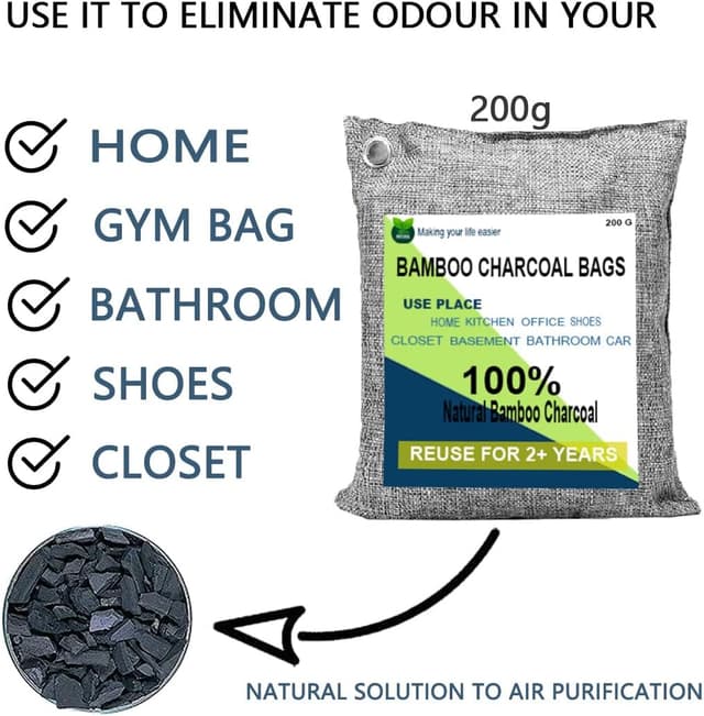 Detalle 2 de Charcoal Bags Bamboo 4 Pack 4x200g