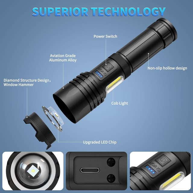 Thumbnail 6 de BEFAMALI 99000 LM Rechargeable Flashlight