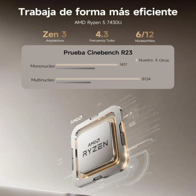 Detalle 2 de vanwin UL1561 Ryzen 5 7430U 16 GB