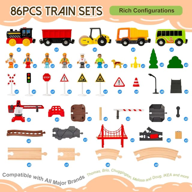 Thumbnail 3 de 86er Set Holzzüge mit Kran