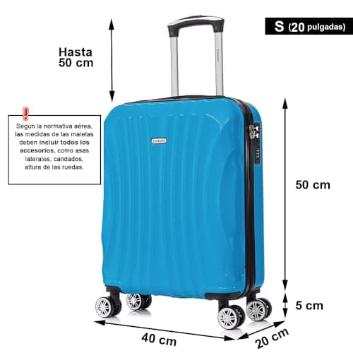 Detalle de RAYKONG maleta de cabina ABS 55x40x20 cm (20 pulgadas) turquesa, 40 L