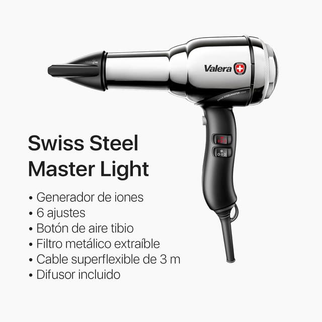 Detalle 2 de Valera Swiss Steel Master Light, Secador Profesional 2100W ⚡