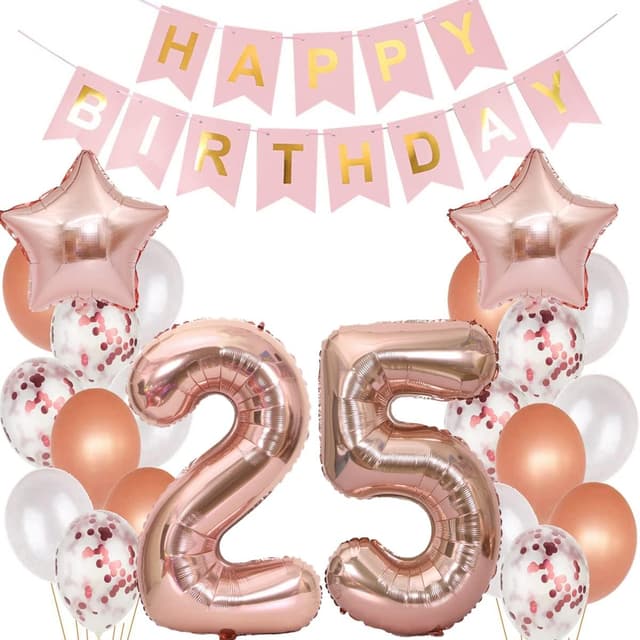 Imagen de Rosegold Luftballons 25. Geburtstag Deko Set en OfertitasTOP