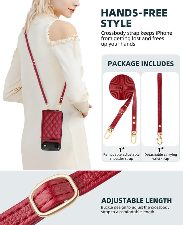 Thumbnail 6 de OCASE Hülle für iPhone Air – RFID-Schutz, Reißverschluss-Geldbörse mit Kartenfächern & abnehmbarem Lanyard/Handgelenkband