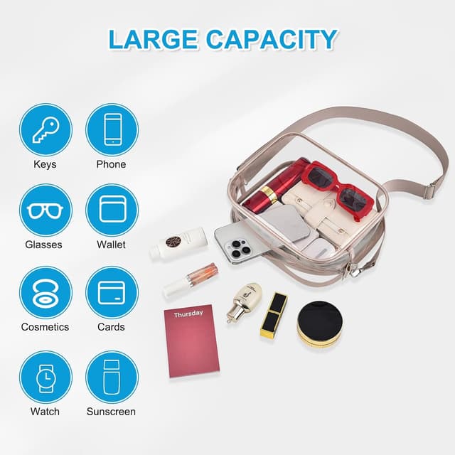 Detalle de Busiuw Clear Stadium Event Bag (6 x 7.5 x 3 in) for Sports Fans