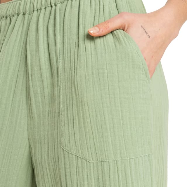 Detalle 1 de Roxy Pantalón de mujer What A Vibe con cintura elástica y pata ancha