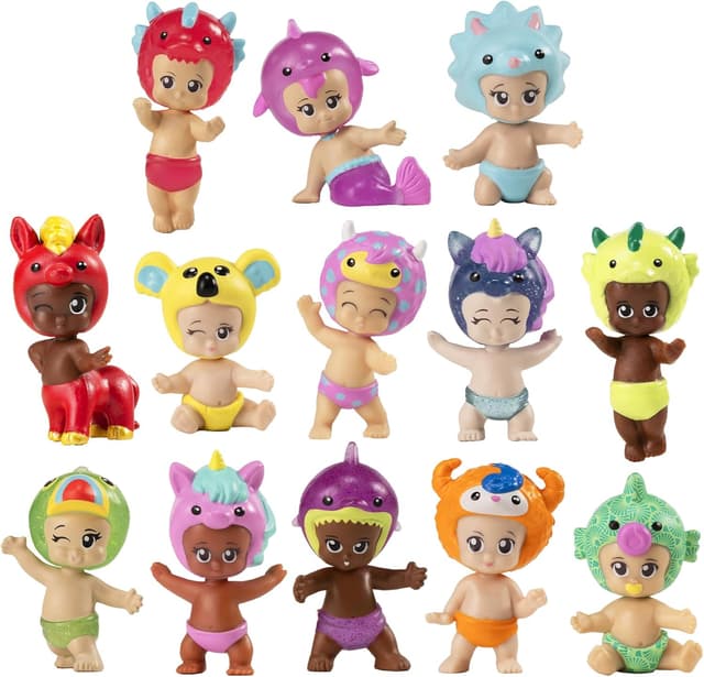 Detalle de BANDAI Bibi Chibis Pack 5 Figuras Muñecas Bebés 🎀