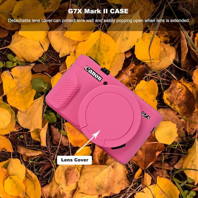 Detalle de Aisnyho G7X Mark II Kameratasche mit weicher Silikon-Schutzhülle (ultradünn, rosarot) – passend für Canon PowerShot G7 X Mark II