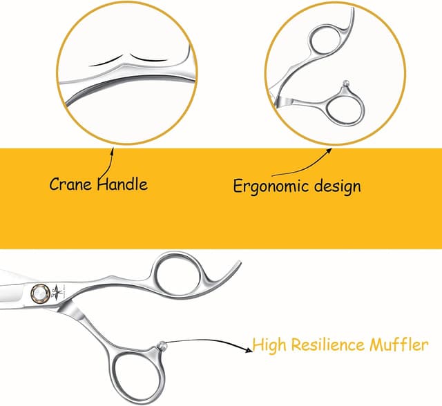 Detalle de PURPLEBIRD 6 Inch Hairdressing Scissors with Ball Bearing Tension System (Japanese 440C Stainless Steel)