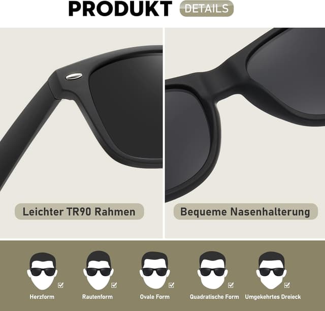 Thumbnail 4 de wearPro Sonnenbrille Unisex Polarisiert UV400 Rechteckig