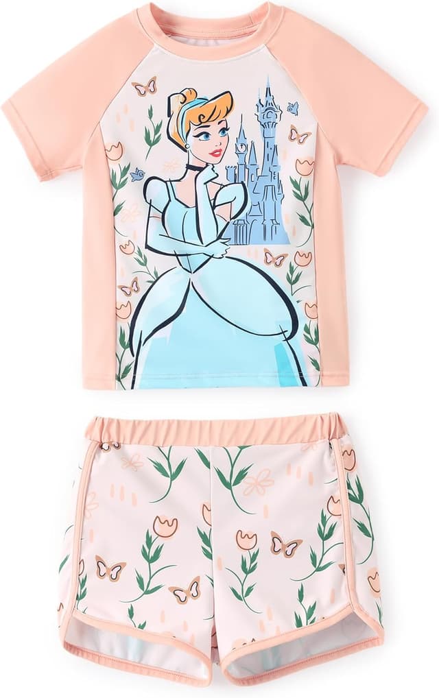 Thumbnail 6 de Disney Frozen Elsa Princess Girls Two-Piece UPF 50+ Quick-Dry Swim Rashguard Set