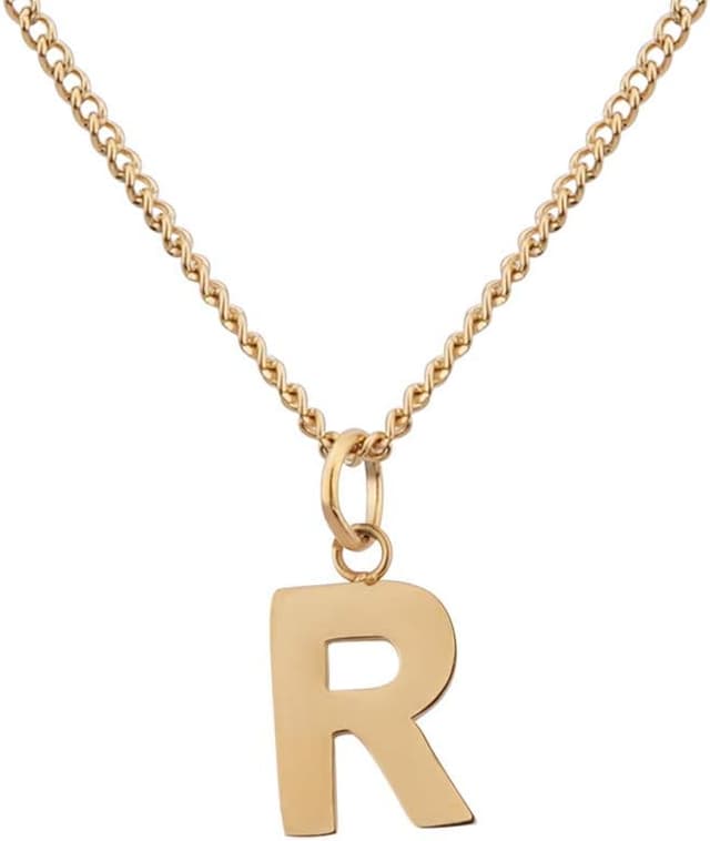 Detalle de GD GOOD.designs EST. 2015 Chaîne avec lettres en or 18 carats (pendentif A-Z) résistante à l’eau