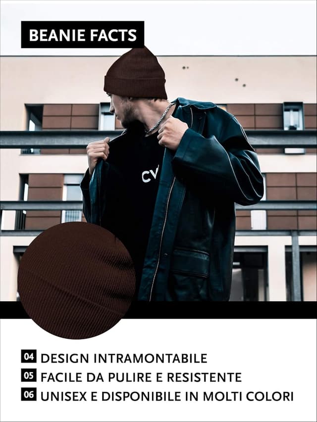Detalle de DonDon Berretto invernale beanie unisex classico con lavorazione a maglia