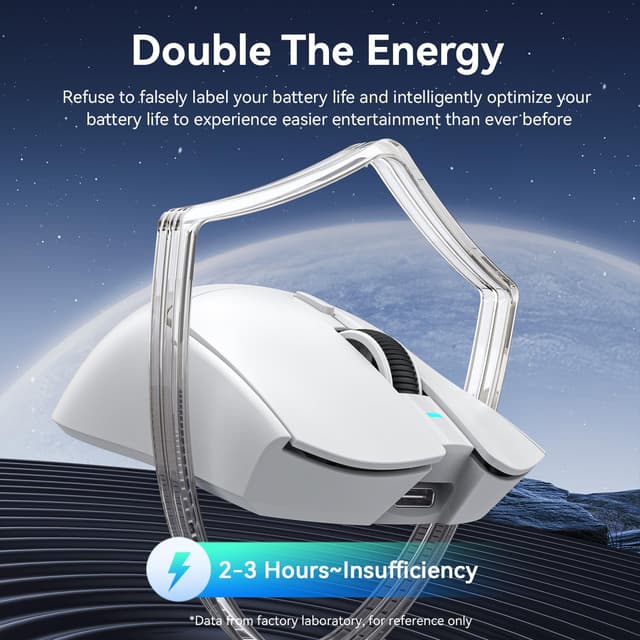 Detalle de ATTACK SHARK X1 Gaming Mouse with Touchpad RGB Charging Dock (PixArt PAW3395PRO, 40000 DPI) – Black