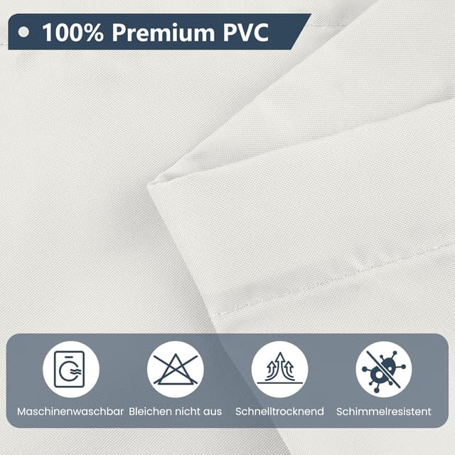 Detalle 2 de REDKEY Duschvorhang 120×200 cm mit Gewicht unten, anti-schimmel, waschbar und schnelltrocknend (8 Haken), warmweiß