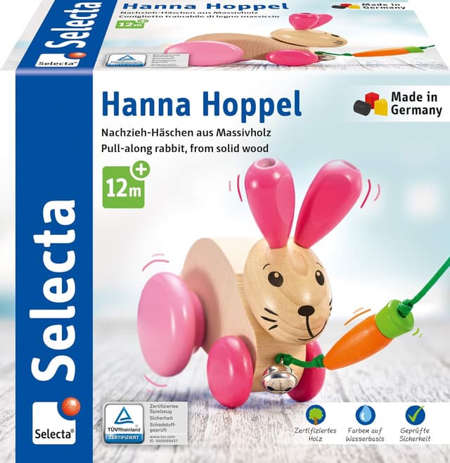 Imagen de Selecta Hanna Hoppel Nachzieh Hase 13 cm en OfertitasTOP