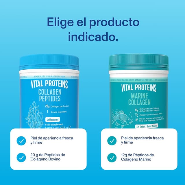 Thumbnail 5 de Vital Proteins Péptidos de Colágeno en Polvo 💧 Sin Sabor 587g