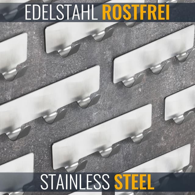 Thumbnail 4 de RICOO MH020-2 Hakenleiste mit 3 Edelstahlhaken 2er Set