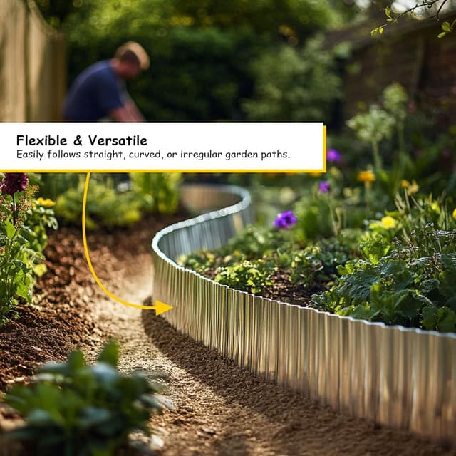 Detalle 2 de Corrugated Metal garden edging wave roll 16cm