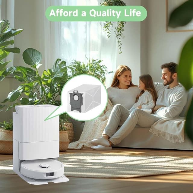 Detalle de WAIKAS 6er Beutel-Set für Roborock Qrevo & S8 MaxV Ultra (kompatible Staubsaugerbeutel)