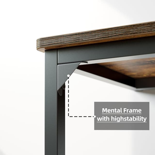 Detalle 2 de BEXEVUE Desk small computer desk 100 x 48 cm in rustic brown