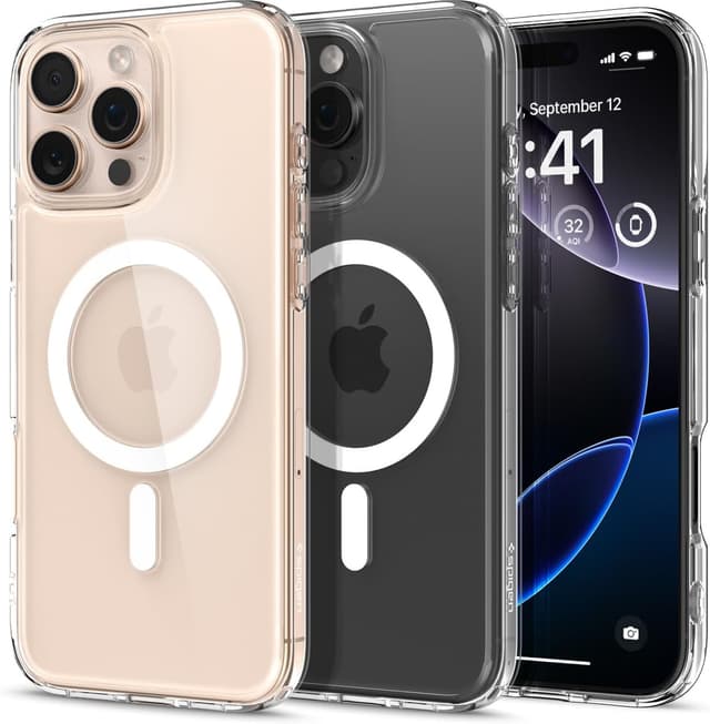 Detalle de Spigen Ultra Hybrid MagFit for iPhone 16 Pro Max Clear case