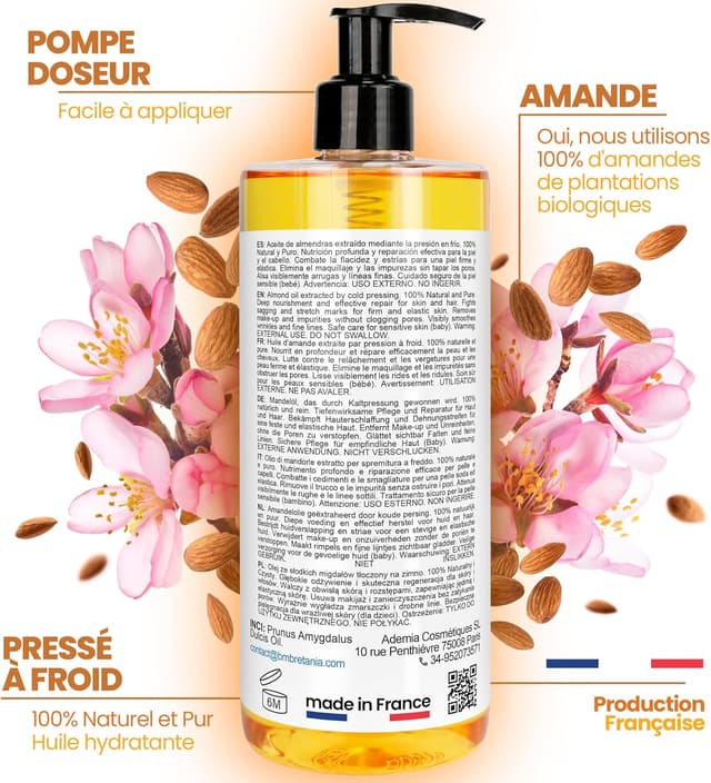 Thumbnail 1 de bleu & marine Bretania 1000 ml Huile d'Amandes