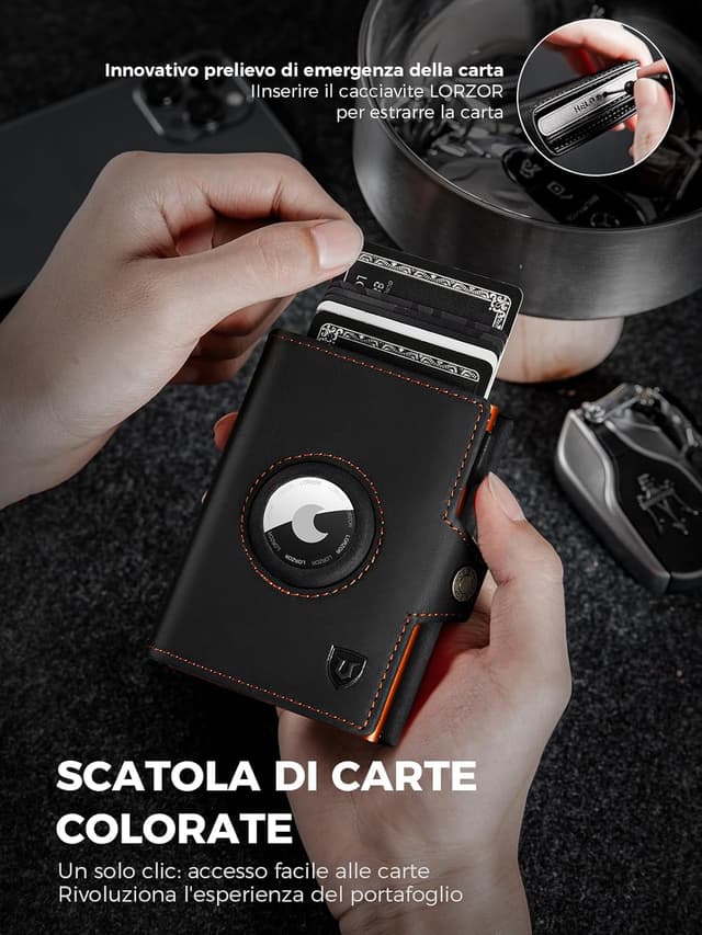 Thumbnail 4 de LORZOR Portafoglio Airtag Slim pelle 9,8 cm