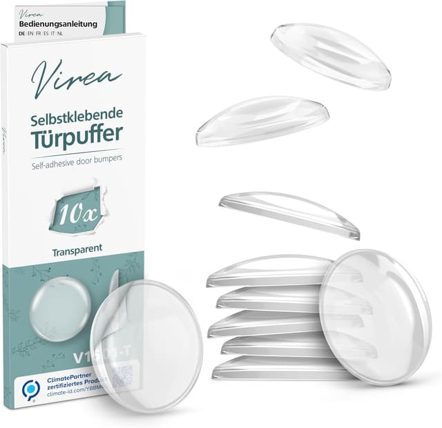 Detalle de virea Türstopper-Set (10 Stück) transparent, selbstklebend – 40 x 8 mm zum Schutz von Wänden und Möbeln