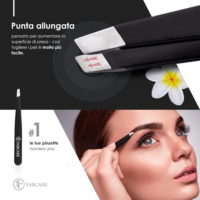 Detalle de FABCARE Pinzetta obliqua per sopracciglia professionale