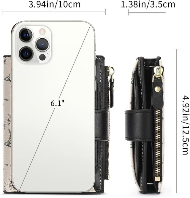 Detalle 2 de GAEKEAO Small Bifold Floral Wallet for Women with RFID Blocking and Zipper Pocket