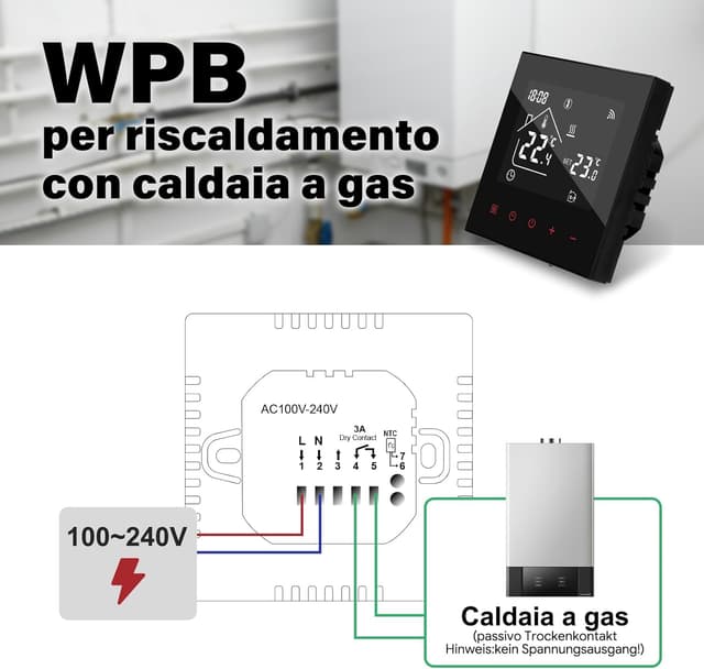 Thumbnail 4 de Termostato Graffiti TDR89B WiFi 3A