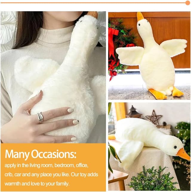 Detalle de Zaloife Peluche Oie géante 50 cm — doudou pour câlins et décoration, à récupérer après compression sous vide
