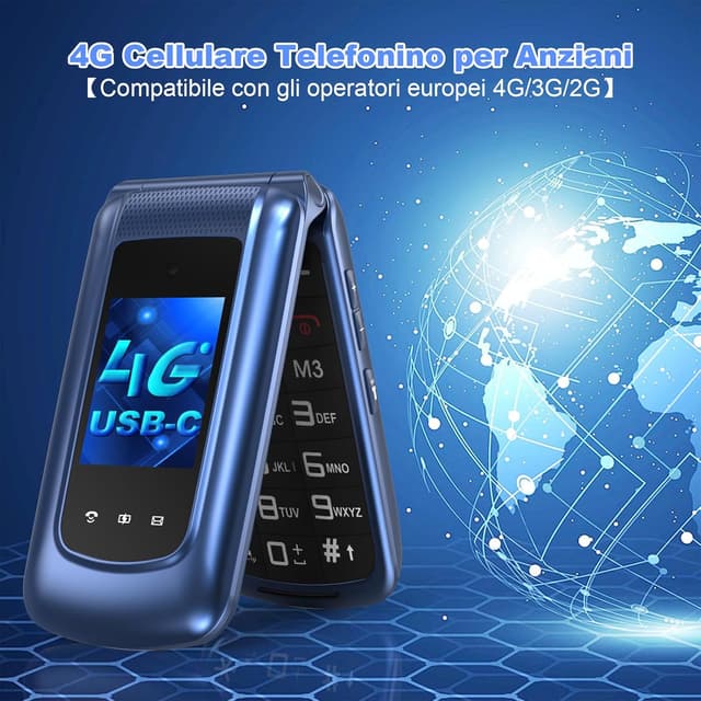 Detalle 1 de CHAKEYAKE telefono 4G per anziani Dual SIM