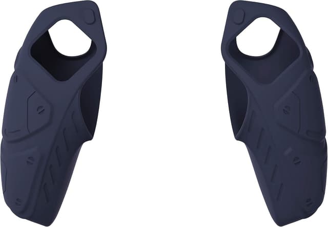 Detalle 2 de PlayVital Mecha Edition Midnight Blue ergonomic silicone grips for PS5 controller (with thumbstick caps) — compatible with charging station